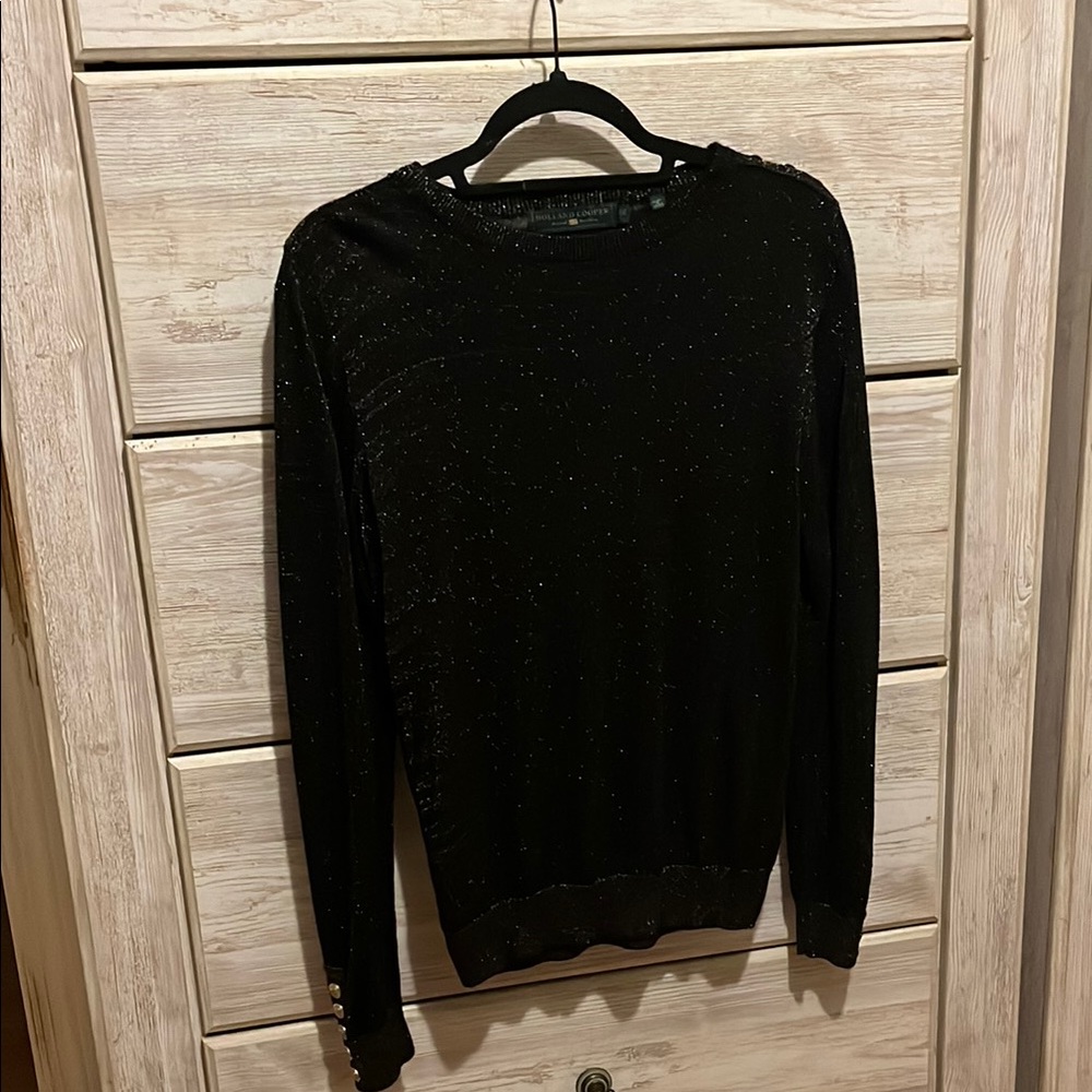Holland Coper Black with Gold Speckles! Faux Gold Buttons on Sleeves & Shoulders